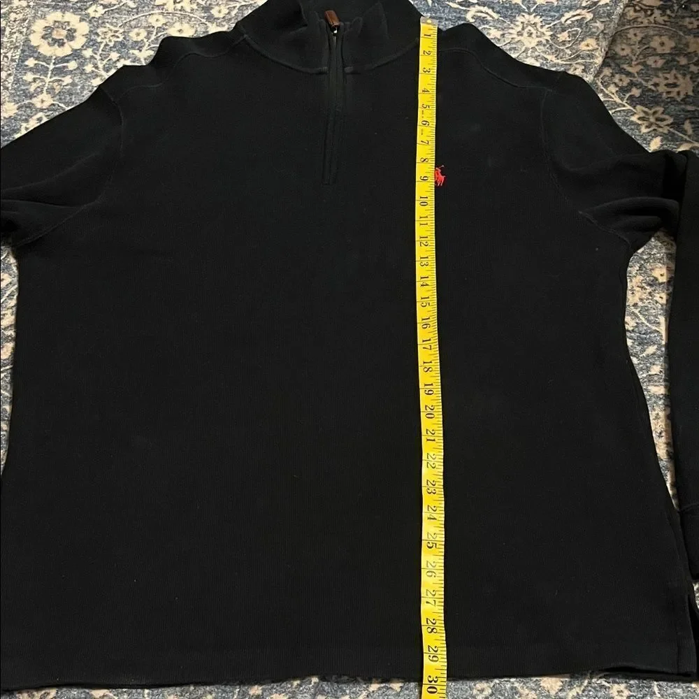 Polo Ralph Lauren Black Half-Zip Sweater Preppy Work Office Business Casual
